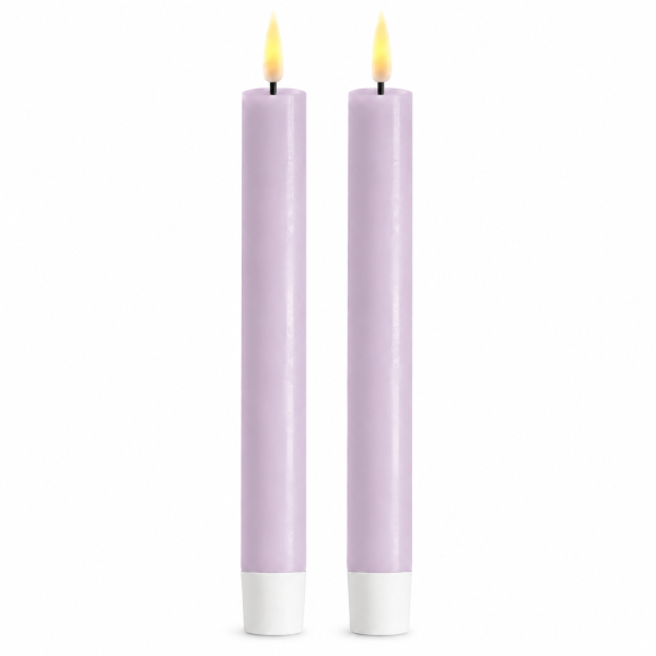 Deluxe Homeart LED Stabkerze 2er Set Hell Lila