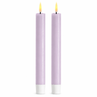 Deluxe Homeart LED Stabkerze 2er Set Hell Lila