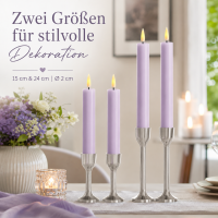 Deluxe Homeart LED Stabkerze 2er Set Hell Lila