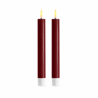 Deluxe Homeart LED Stabkerze 2er Set Burgogne