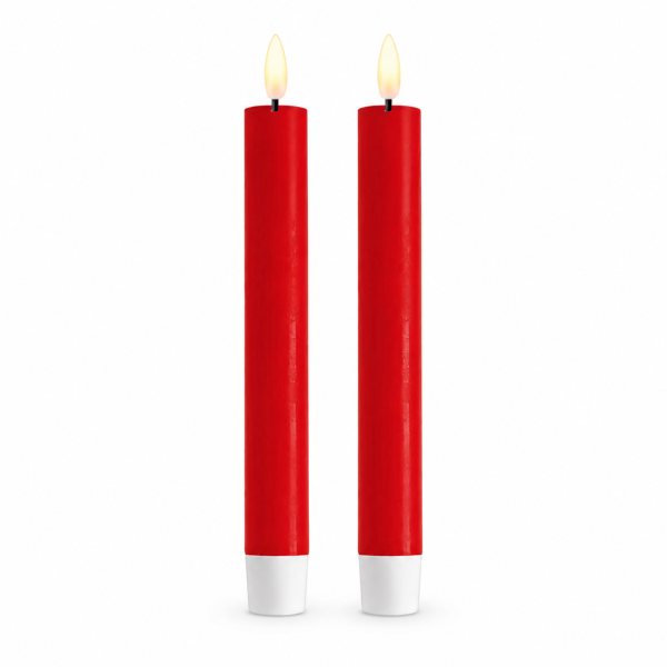 Deluxe Homeart LED Stabkerzen 2er Set Rot