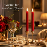 Deluxe Homeart LED Stabkerzen 2er Set Rot
