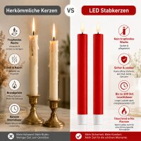 Deluxe Homeart LED Stabkerzen 2er Set Rot