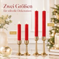 Deluxe Homeart LED Stabkerzen 2er Set Rot