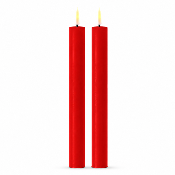 Deluxe Homeart LED Stabkerzen 2er Set Rot