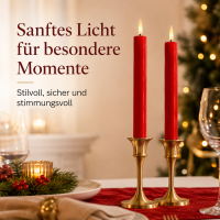 Deluxe Homeart LED Stabkerzen 2er Set Rot