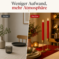Deluxe Homeart LED Stabkerzen 2er Set Rot