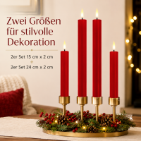 Deluxe Homeart LED Stabkerzen 2er Set Rot