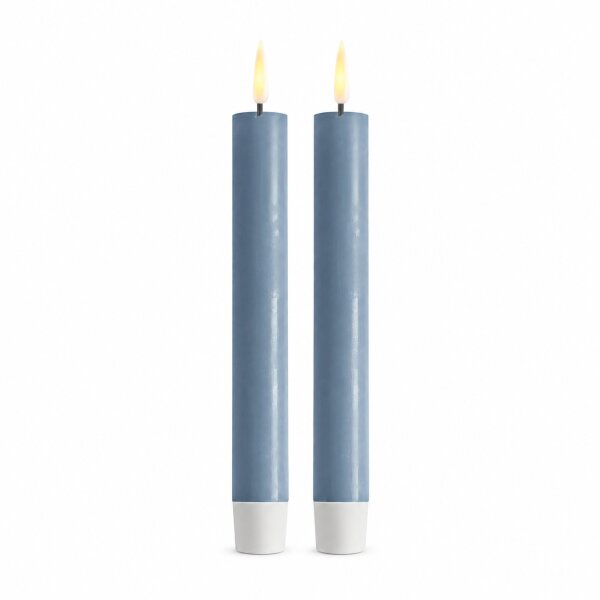 Deluxe Homeart LED Stabkerze 2er Set Dust Blue