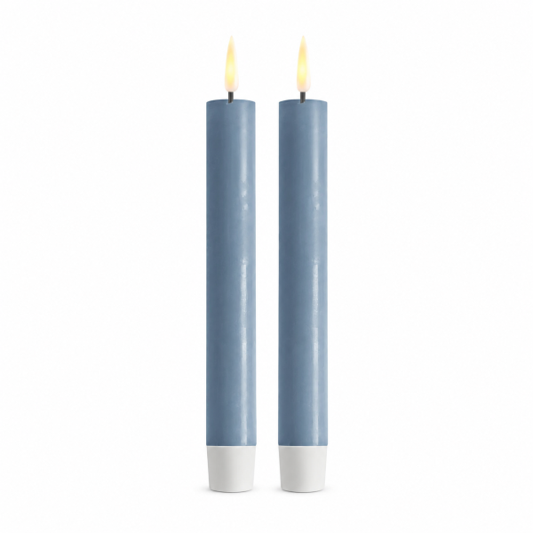 Deluxe Homeart LED Stabkerze 2er Set Dust Blue