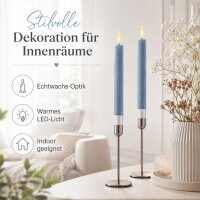 Deluxe Homeart LED Stabkerze 2er Set Dust Blue