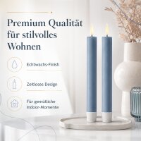 Deluxe Homeart LED Stabkerze 2er Set Dust Blue
