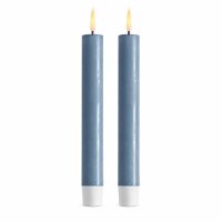 Deluxe Homeart LED Stabkerze 2er Set Dust Blue