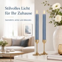 Deluxe Homeart LED Stabkerze 2er Set Dust Blue