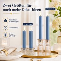 Deluxe Homeart LED Stabkerze 2er Set Dust Blue