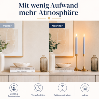 Deluxe Homeart LED Stabkerze 2er Set Ice Blue