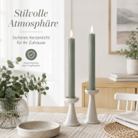 Deluxe Homeart LED Stabkerze 2er Set Salbei Grün