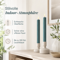 Deluxe Homeart LED Stabkerzen 2er Set Jade Green