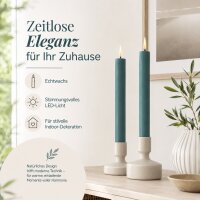 Deluxe Homeart LED Stabkerzen 2er Set Jade Green