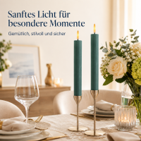 Deluxe Homeart LED Stabkerzen 2er Set Jade Green