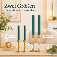 Deluxe Homeart LED Stabkerzen 2er Set Jade Green