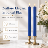 Deluxe Homeart LED Stabkerzen 2er Set Royal Blau