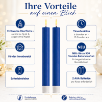 Deluxe Homeart LED Stabkerzen 2er Set Royal Blau