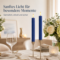 Deluxe Homeart LED Stabkerzen 2er Set Royal Blau