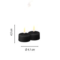 Teelichter Schwarz 2er Set Klein ( 4,1 x 4,5 cm )