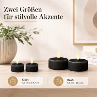 Teelichter Schwarz 2er Set Klein ( 4,1 x 4,5 cm )