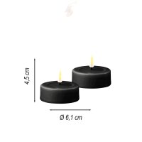 Teelichter Schwarz 2er Set Groß ( 6,1 x 4,5 cm )