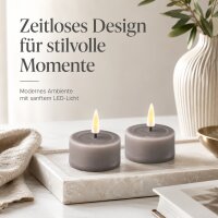 Deluxe Homeart LED Teelichter Grau 2er Set Klein