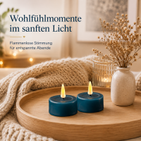 Deluxe Homeart LED Teelichter Petrol 2er Set Klein