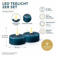 Teelichter Petrol 2er Set Groß ( 6,1 x 4,5 cm )