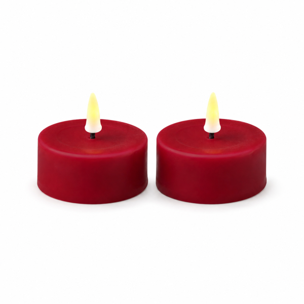 Deluxe Homeart LED Teelichter Bordeaux 2er Set Groß