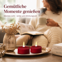 Deluxe Homeart LED Teelichter Bordeaux 2er Set Groß