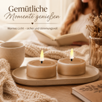 Deluxe Homeart LED Teelichter Karamellbraun 2er Set Groß