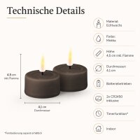 Teelichter Mokka 2er Set Klein ( 4,1 x 4,5 cm )