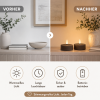 Teelichter Mokka 2er Set Groß ( 6,1 x 4,5 cm )