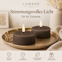 Teelichter Mokka 2er Set Groß ( 6,1 x 4,5 cm )