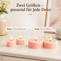 Deluxe Homeart LED Teelichter Hell Rosa 2er Set Groß