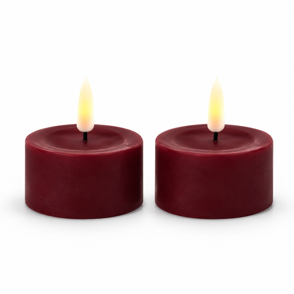 LED Teelichter Burgogne 2er Set