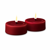 Deluxe Homeart LED Teelichter Burgogne 2er Set Groß