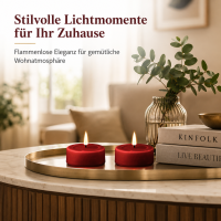 Deluxe Homeart LED Teelichter Burgogne 2er Set Groß