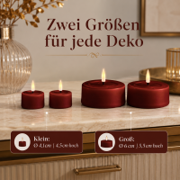 Deluxe Homeart LED Teelichter Burgogne 2er Set Groß