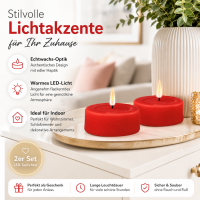 Deluxe Homeart LED Teelichter Rot 2er Set Groß