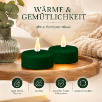Deluxe Homeart LED Teelichter Dunkel Grün 2er Set Groß