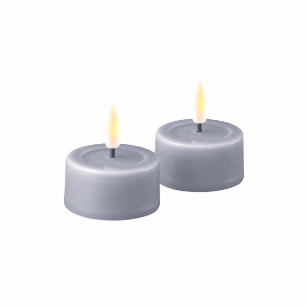 Deluxe Homeart LED Teelichter Dust Blue 2er Set Klein