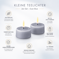 Deluxe Homeart LED Teelichter Dust Blue 2er Set Klein