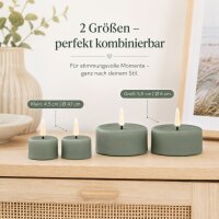 LED Teelichter Salbei Grün 2er Set